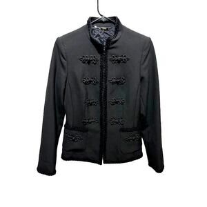 purple label by NVSCO women's blazer suit jacket black w braided accents sz 6